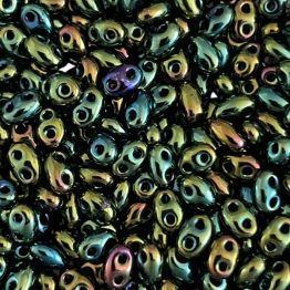 Perles Twin 2.5*5mm iris green x25gr